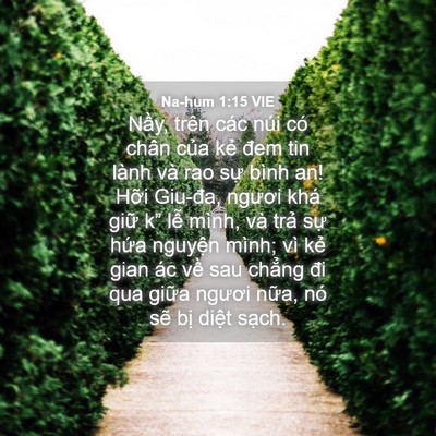 Picture 04 - Na-hum 1:15 VIE - Nầy, trên các núi có chân của kẻ đem - Bible Verse Picture