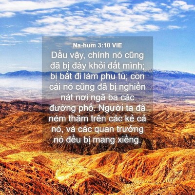 Picture 04 - Na-hum 3:10 VIE - Dầu vậy, chính nó cũng đã bị đày - Bible Verse Picture