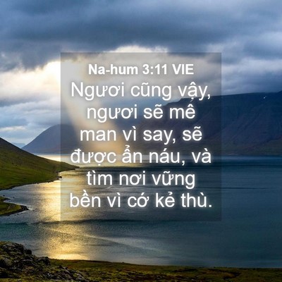 Picture 04 - Na-hum 3:11 VIE - Ngươi cũng vậy, ngươi sẽ mê man vì - Bible Verse Picture