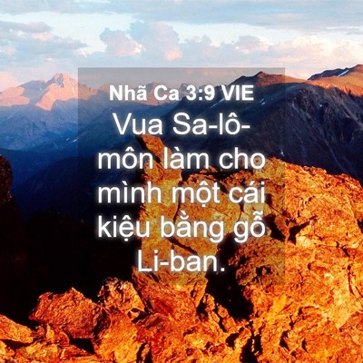 Picture 04 - Nhã Ca 3:9 VIE - Vua Sa-lô-môn làm cho mình một cái kiệu - Bible Verse Picture