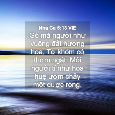 Picture 04 - Nhã Ca 5:13 VIE - Gò má người như vuông đất hương hoa, - Bible Verse Picture
