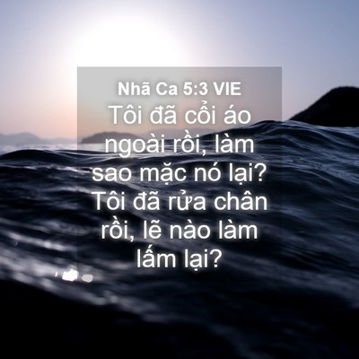 Picture 04 - Nhã Ca 5:3 VIE - Tôi đã cổi áo ngoài rồi, làm sao mặc - Bible Verse Picture