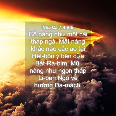 Picture 04 - Nhã Ca 7:4 VIE - Cổ nàng như một cái tháp ngà. Mắt - Bible Verse Picture