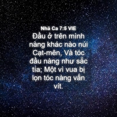 Picture 04 - Nhã Ca 7:5 VIE - Đầu ở trên mình nàng khác nào núi - Bible Verse Picture