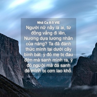Picture 04 - Nhã Ca 8:5 VIE - Người nữ nầy là ai, từ đồng vắng - Bible Verse Picture