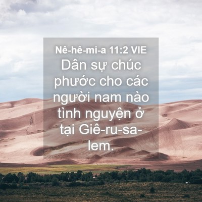 Picture 04 - Nê-hê-mi-a 11:2 VIE - Dân sự chúc phước cho các người nam - Bible Verse Picture