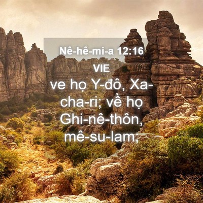 Picture 04 - Nê-hê-mi-a 12:16 VIE - ve họ Y-đô, Xa-cha-ri; về họ - Bible Verse Picture