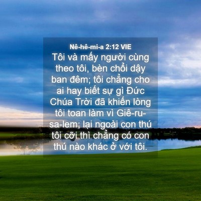 Picture 04 - Nê-hê-mi-a 2:12 VIE - Tôi và mấy người cùng theo tôi, bèn - Bible Verse Picture