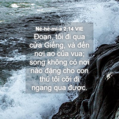 Picture 04 - Nê-hê-mi-a 2:14 VIE - Đoạn, tôi đi qua cửa Giếng, và đến - Bible Verse Picture