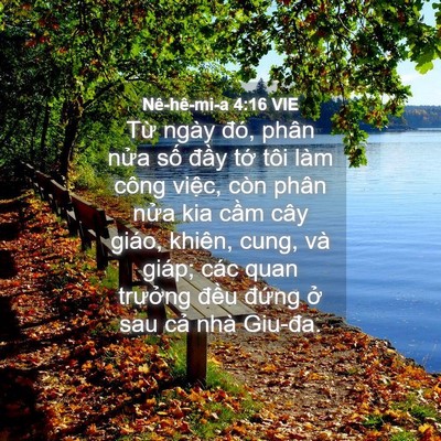 Picture 04 - Nê-hê-mi-a 4:16 VIE - Từ ngày đó, phân nửa số đầy tớ - Bible Verse Picture