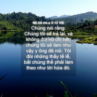 Picture 04 - Nê-hê-mi-a 5:12 VIE - Chúng nói rằng: Chúng tôi sẽ trả lại, - Bible Verse Picture
