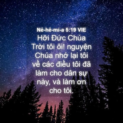 Picture 04 - Nê-hê-mi-a 5:19 VIE - Hỡi Đức Chúa Trời tôi ôi! nguyện - Bible Verse Picture