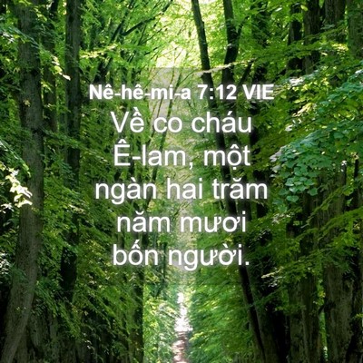 Picture 04 - Nê-hê-mi-a 7:12 VIE - Về co cháu Ê-lam, một ngàn hai trăm năm - Bible Verse Picture