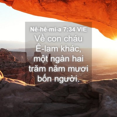 Picture 04 - Nê-hê-mi-a 7:34 VIE - Về con cháu Ê-lam khác, một ngàn hai - Bible Verse Picture