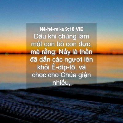 Picture 04 - Nê-hê-mi-a 9:18 VIE - Dẫu khi chúng làm một con bò con đực, - Bible Verse Picture