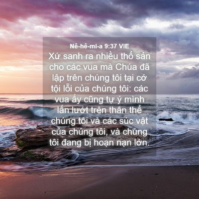 Picture 04 - Nê-hê-mi-a 9:37 VIE - Xứ sanh ra nhiều thổ sản cho các vua mà - Bible Verse Picture