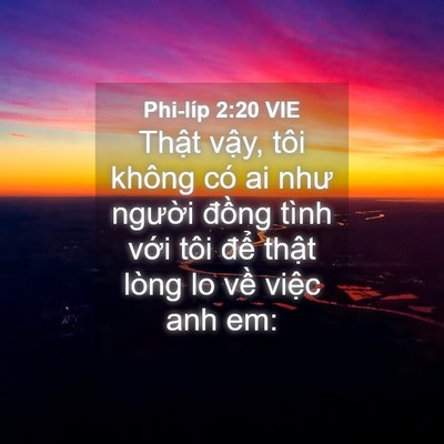 Picture 04 - Phi-líp 2:20 VIE - Thật vậy, tôi không có ai như người - Bible Verse Picture