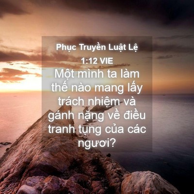 Picture 04 - Phục Truyền Luật Lệ 1:12 VIE - Một mình ta làm thế nào mang lấy trách - Bible Verse Picture