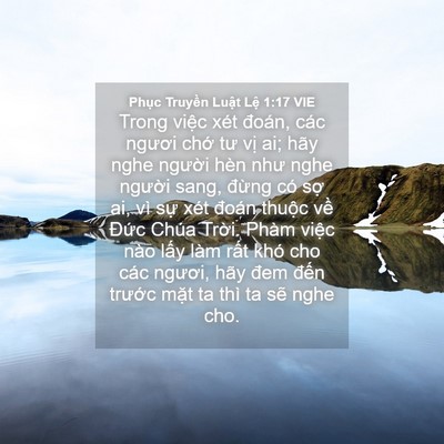 Picture 04 - Phục Truyền Luật Lệ 1:17 VIE - Trong việc xét đoán, các ngươi chớ tư - Bible Verse Picture