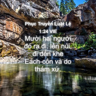 Picture 04 - Phục Truyền Luật Lệ 1:24 VIE - Mười hai người đó ra đi. lên núi, đi - Bible Verse Picture