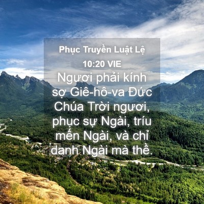 Picture 04 - Phục Truyền Luật Lệ 10:20 VIE - Ngươi phải kính sợ Giê-hô-va Đức - Bible Verse Picture