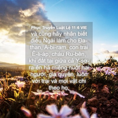 Picture 04 - Phục Truyền Luật Lệ 11:6 VIE - và cũng hãy nhận biết điều Ngài làm - Bible Verse Picture