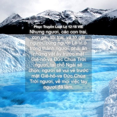 Picture 04 - Phục Truyền Luật Lệ 12:18 VIE - Nhưng ngươi, các con trai, con gái, tôi - Bible Verse Picture