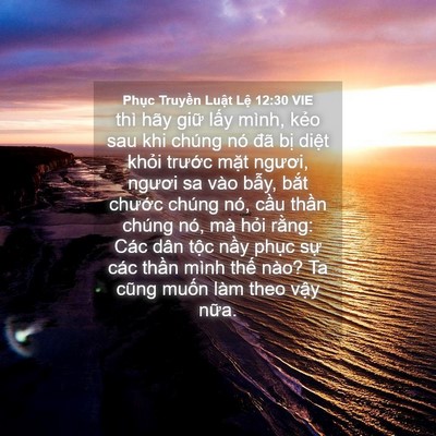 Picture 04 - Phục Truyền Luật Lệ 12:30 VIE - thì hãy giữ lấy mình, kẻo sau khi chúng - Bible Verse Picture