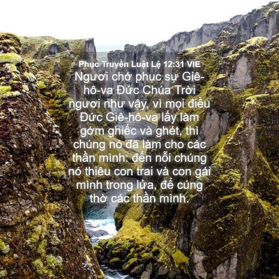 Picture 04 - Phục Truyền Luật Lệ 12:31 VIE - Ngươi chớ phục sự Giê-hô-va Đức - Bible Verse Picture