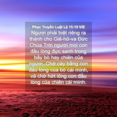 Picture 04 - Phục Truyền Luật Lệ 15:19 VIE - Ngươi phải biệt riêng ra thánh cho - Bible Verse Picture