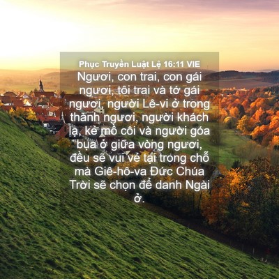 Picture 04 - Phục Truyền Luật Lệ 16:11 VIE - Ngươi, con trai, con gái ngươi, tôi trai - Bible Verse Picture