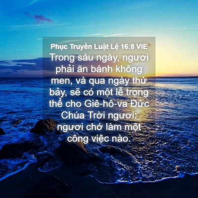 Picture 04 - Phục Truyền Luật Lệ 16:8 VIE - Trong sáu ngày, ngươi phải ăn bánh không - Bible Verse Picture