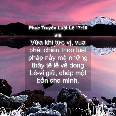 Picture 04 - Phục Truyền Luật Lệ 17:18 VIE - Vừa khi tức vị, vua phải chiếu theo - Bible Verse Picture