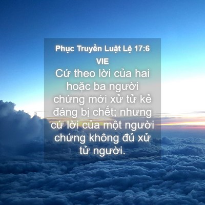 Picture 04 - Phục Truyền Luật Lệ 17:6 VIE - Cứ theo lời của hai hoặc ba người - Bible Verse Picture