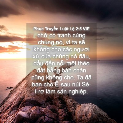 Picture 04 - Phục Truyền Luật Lệ 2:5 VIE - chớ có tranh cùng chúng nó, vì ta sẽ - Bible Verse Picture