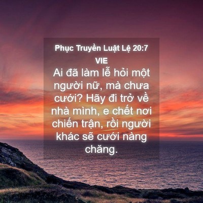 Picture 04 - Phục Truyền Luật Lệ 20:7 VIE - Ai đã làm lễ hỏi một người nữ, mà - Bible Verse Picture