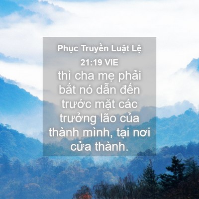 Picture 04 - Phục Truyền Luật Lệ 21:19 VIE - thì cha mẹ phải bắt nó dẫn đến - Bible Verse Picture