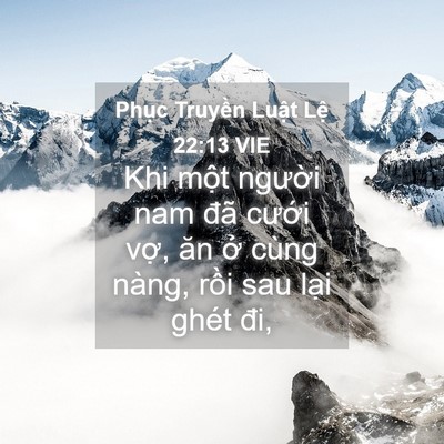 Picture 04 - Phục Truyền Luật Lệ 22:13 VIE - Khi một người nam đã cưới vợ, ăn ở - Bible Verse Picture