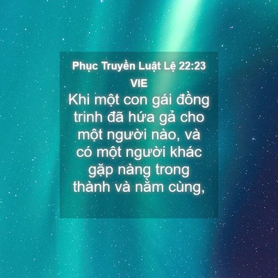 Picture 04 - Phục Truyền Luật Lệ 22:23 VIE - Khi một con gái đồng trinh đã hứa gả - Bible Verse Picture