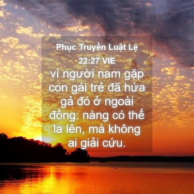 Picture 04 - Phục Truyền Luật Lệ 22:27 VIE - vì người nam gặp con gái trẻ đã hứa - Bible Verse Picture
