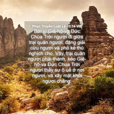 Picture 04 - Phục Truyền Luật Lệ 23:14 VIE - Bởi vì Giê-hô-va Đức Chúa Trời ngươi - Bible Verse Picture