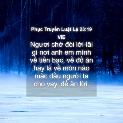 Picture 04 - Phục Truyền Luật Lệ 23:19 VIE - Ngươi chớ đòi lời-lãi gì nơi anh em - Bible Verse Picture
