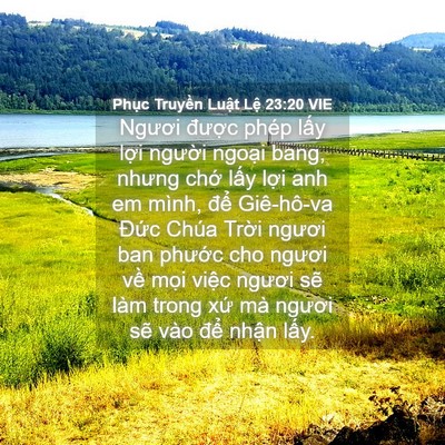 Picture 04 - Phục Truyền Luật Lệ 23:20 VIE - Ngươi được phép lấy lợi người - Bible Verse Picture