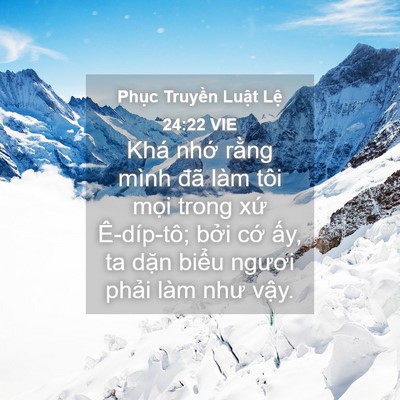 Picture 04 - Phục Truyền Luật Lệ 24:22 VIE - Khá nhớ rằng mình đã làm tôi mọi - Bible Verse Picture