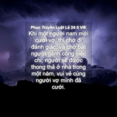 Picture 04 - Phục Truyền Luật Lệ 24:5 VIE - Khi một người nam mới cưới vợ, thì - Bible Verse Picture