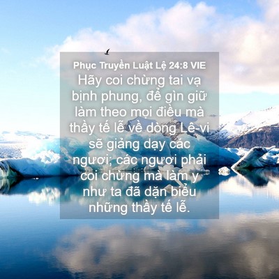 Picture 04 - Phục Truyền Luật Lệ 24:8 VIE - Hãy coi chừng tai vạ bịnh phung, để - Bible Verse Picture