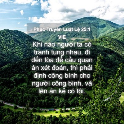 Picture 04 - Phục Truyền Luật Lệ 25:1 VIE - Khi nào người ta có tranh tụng nhau, đi - Bible Verse Picture