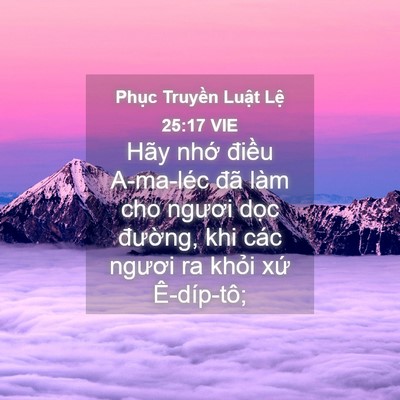 Picture 04 - Phục Truyền Luật Lệ 25:17 VIE - Hãy nhớ điều A-ma-léc đã làm cho - Bible Verse Picture