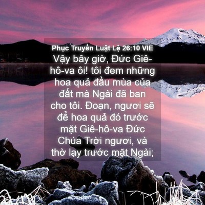 Picture 04 - Phục Truyền Luật Lệ 26:10 VIE - Vậy bây giờ, Đức Giê-hô-va ôi! tôi - Bible Verse Picture