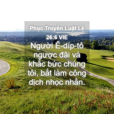 Picture 04 - Phục Truyền Luật Lệ 26:6 VIE - Người Ê-díp-tô ngược đãi và khắc - Bible Verse Picture